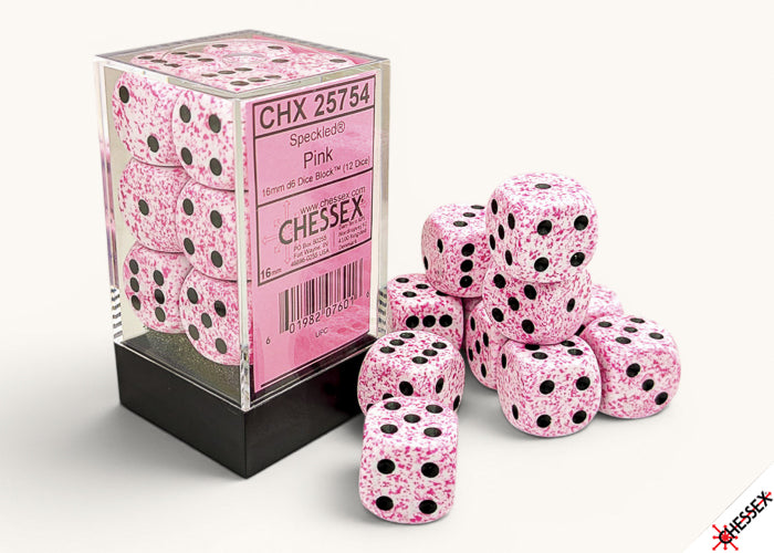 Chessex - Speckled Pink 16mm d6 Dice Block (12 dice)