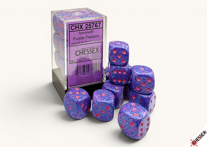 Chessex - Speckled Purple Passion 16mm d6 Dice Block (12 dice)