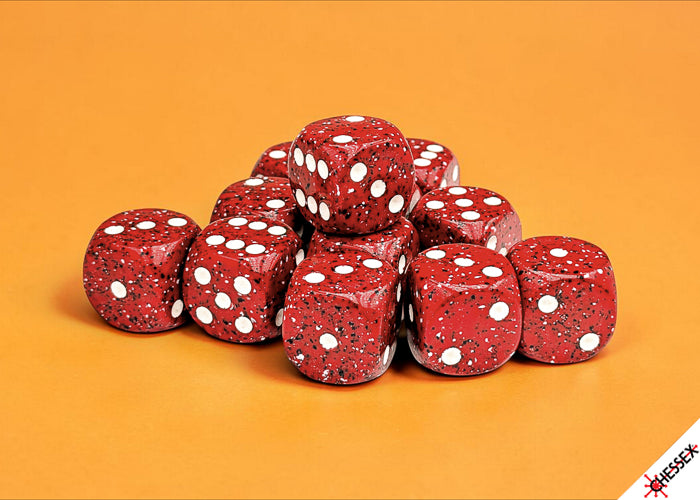 Chessex - Speckled Lava Stone 16mm d6 Dice Block (12 dice)