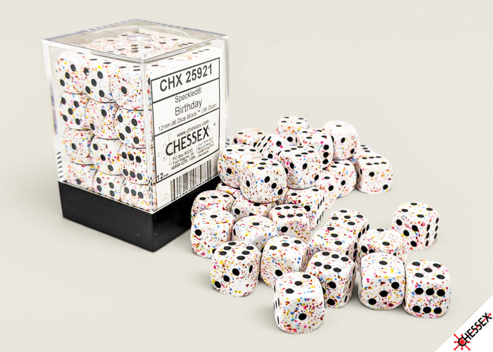 Chessex - Speckled Birthday 12mm d6 Dice Block (36 dice)