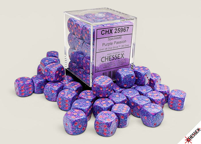 Chessex - Speckled Purple Passion 12mm d6 Dice Block (36 dice)