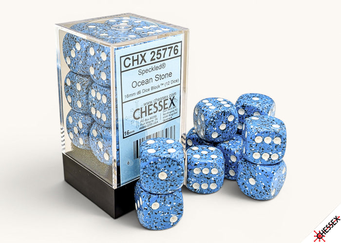 Chessex - Speckled Ocean Stone 16mm d6 Dice Block (12 dice)