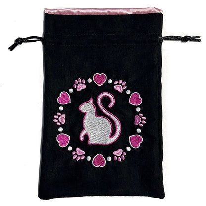 Kitty Clacks Hearts Dice Bag