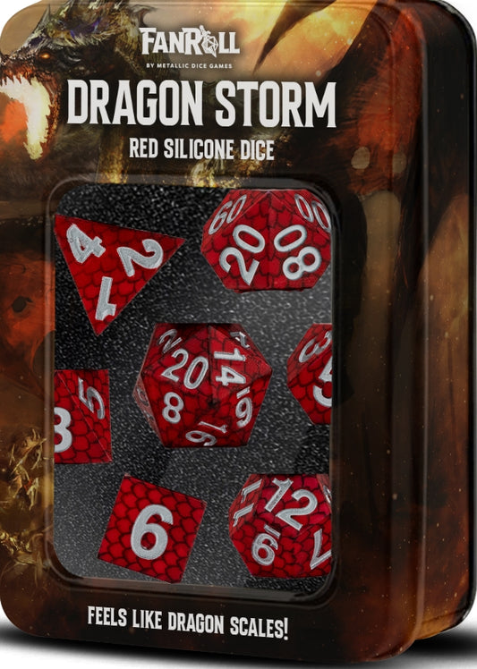 Dragon Storm Silicone Dice Set: Red Dragon Scales