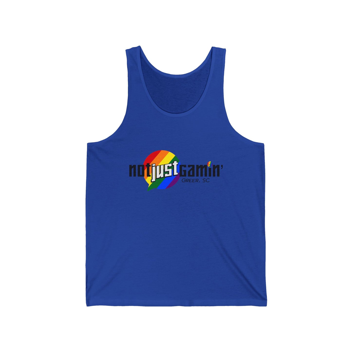 Not Just Gamin' Pride Unisex Jersey Tank