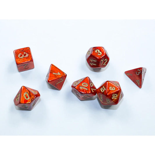 Chessex - Scarab Scarlet / Gold Mini Polyhedral Die Set