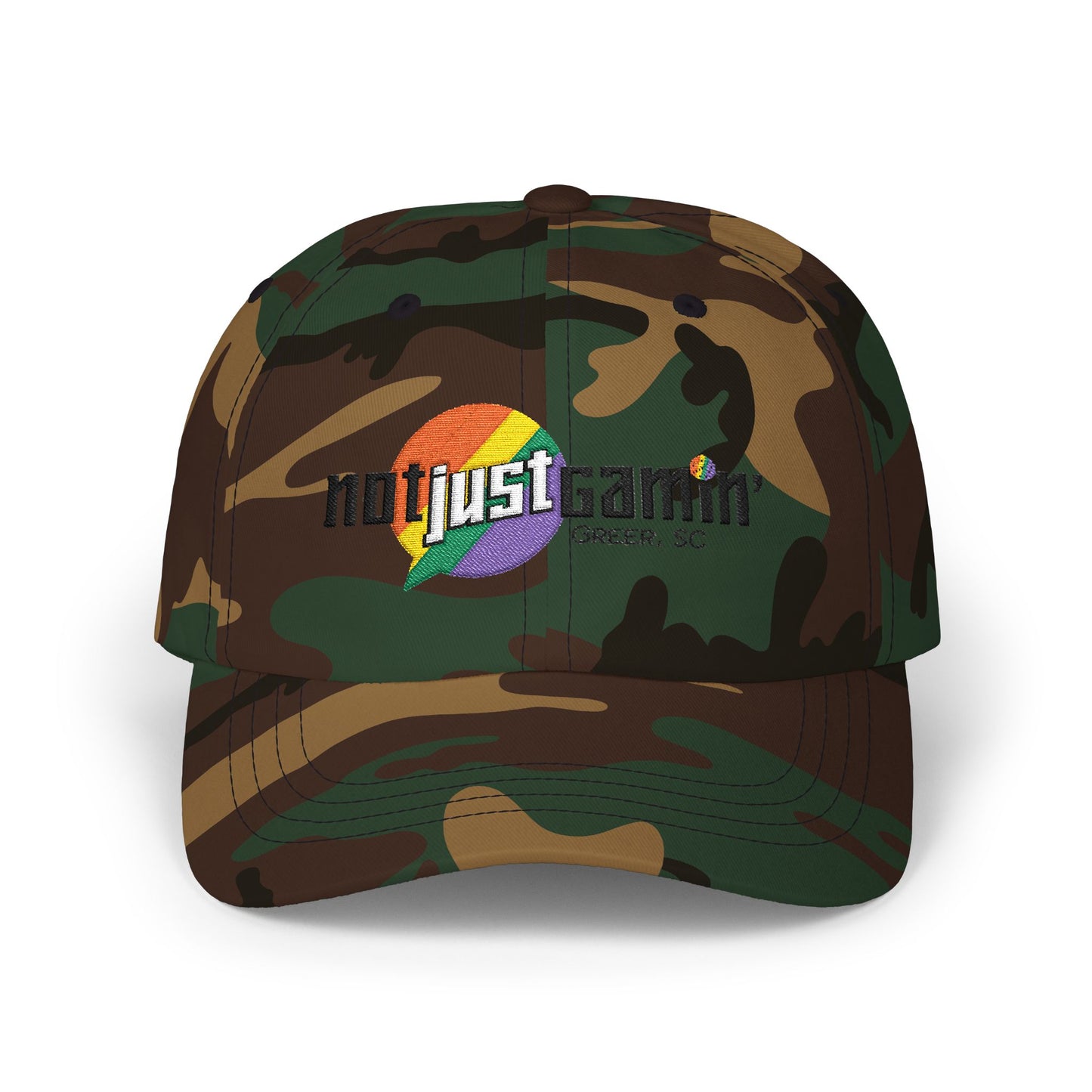 Not Just Gamin' Pride Embroidered Casual Baseball Hat