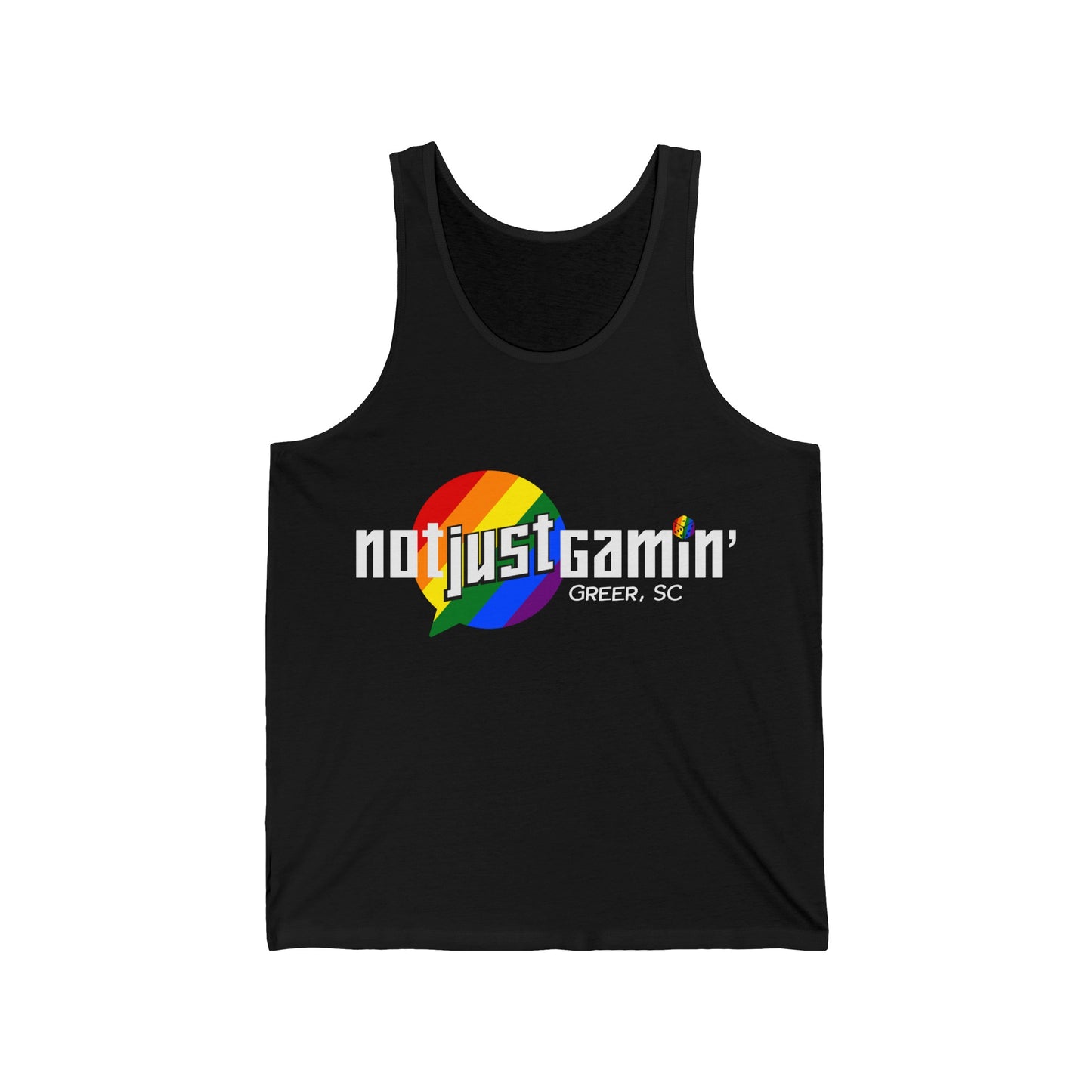 Not Just Gamin' Pride Unisex Jersey Tank