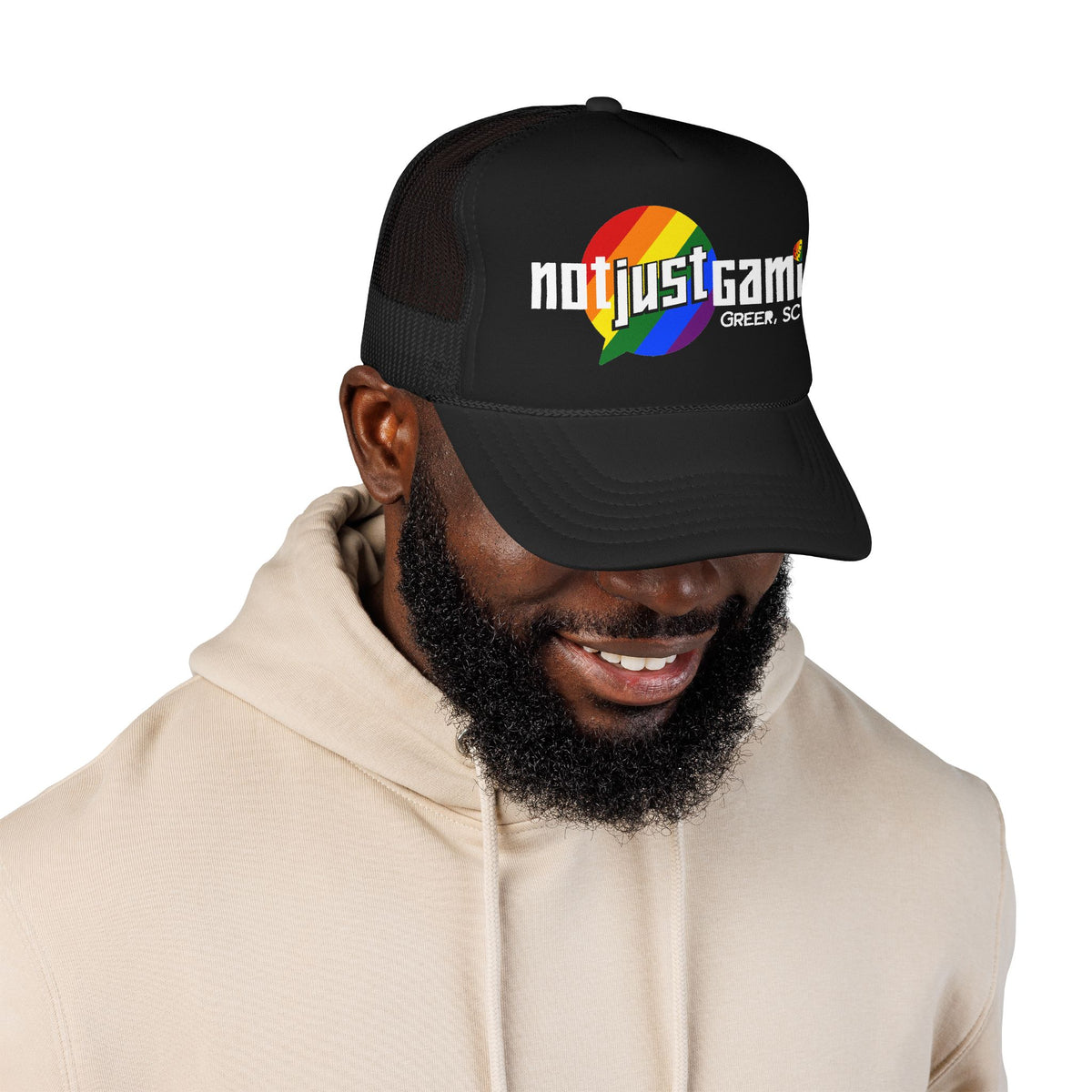 Not Just Gamin' Pride Foam Trucker Hat