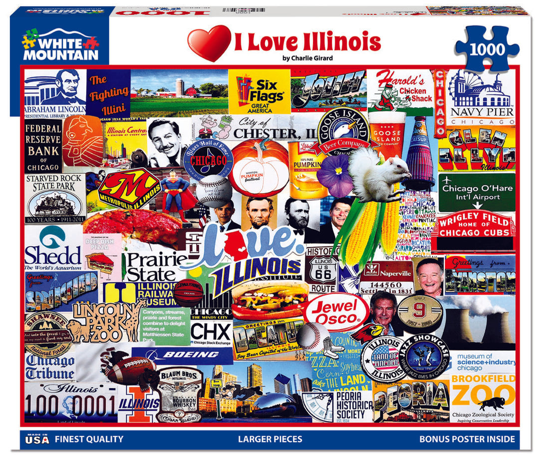 White Mountain Puzzle - I Love Illinois