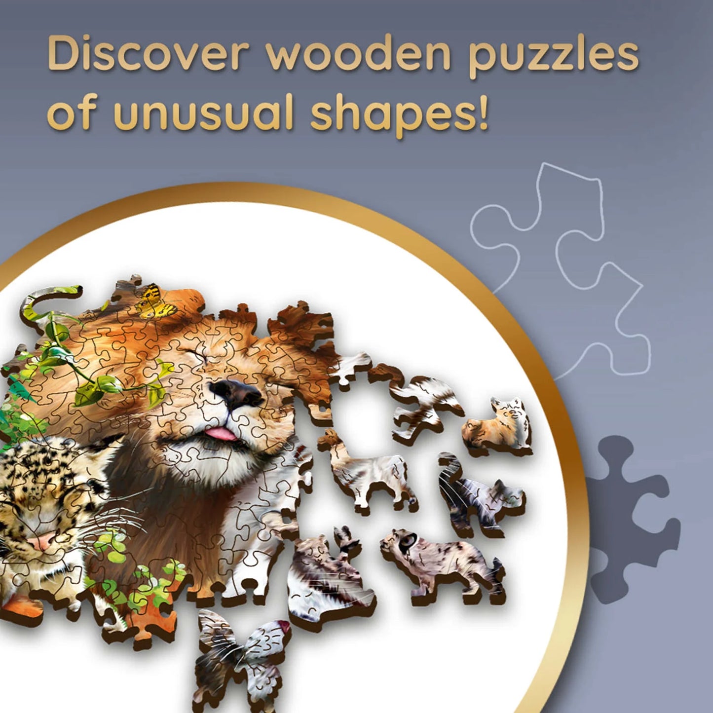 Wooden Puzzle: Wild Cats in the Jungle, 501 Pieces