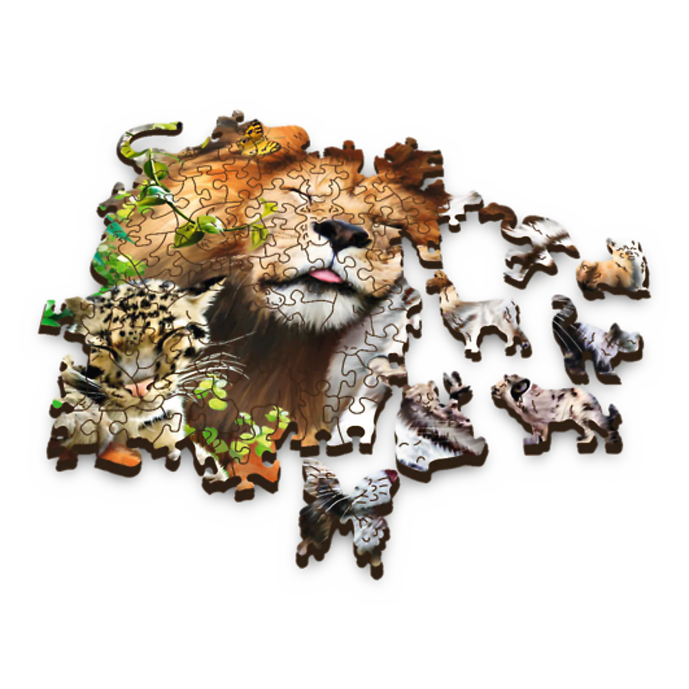 Wooden Puzzle: Wild Cats in the Jungle, 501 Pieces
