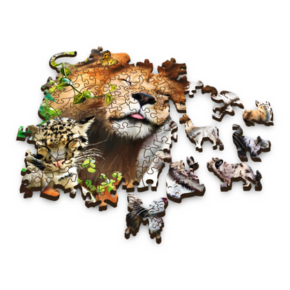 Wooden Puzzle: Wild Cats in the Jungle, 501 Pieces