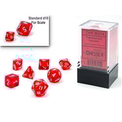 Chessex - Translucent Red / White Mini Polyhedral Die Set