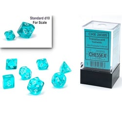 Chessex - Translucent Teal / White Mini Polyhedral Die Set