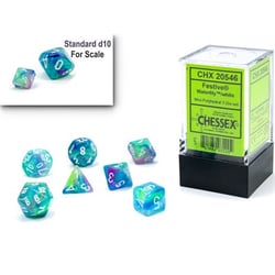 Chessex - Festive Waterlily / White Mini Polyhedral Die Set