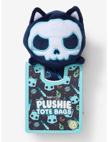 Tee Turtle - Plushie Bag, Dark Blue Skull Cat