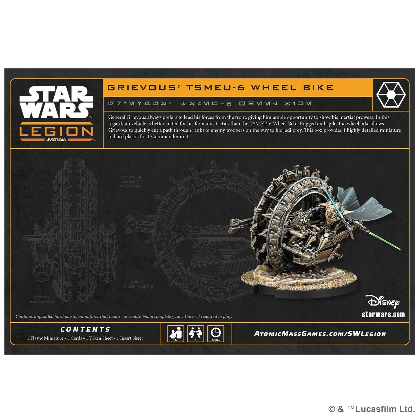 Star Wars Legion -  General Grievous' TSMEU-6 Wheel Bike