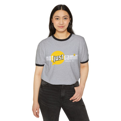 Not Just Gamin' Pride Unisex Cotton Ringer T-Shirt