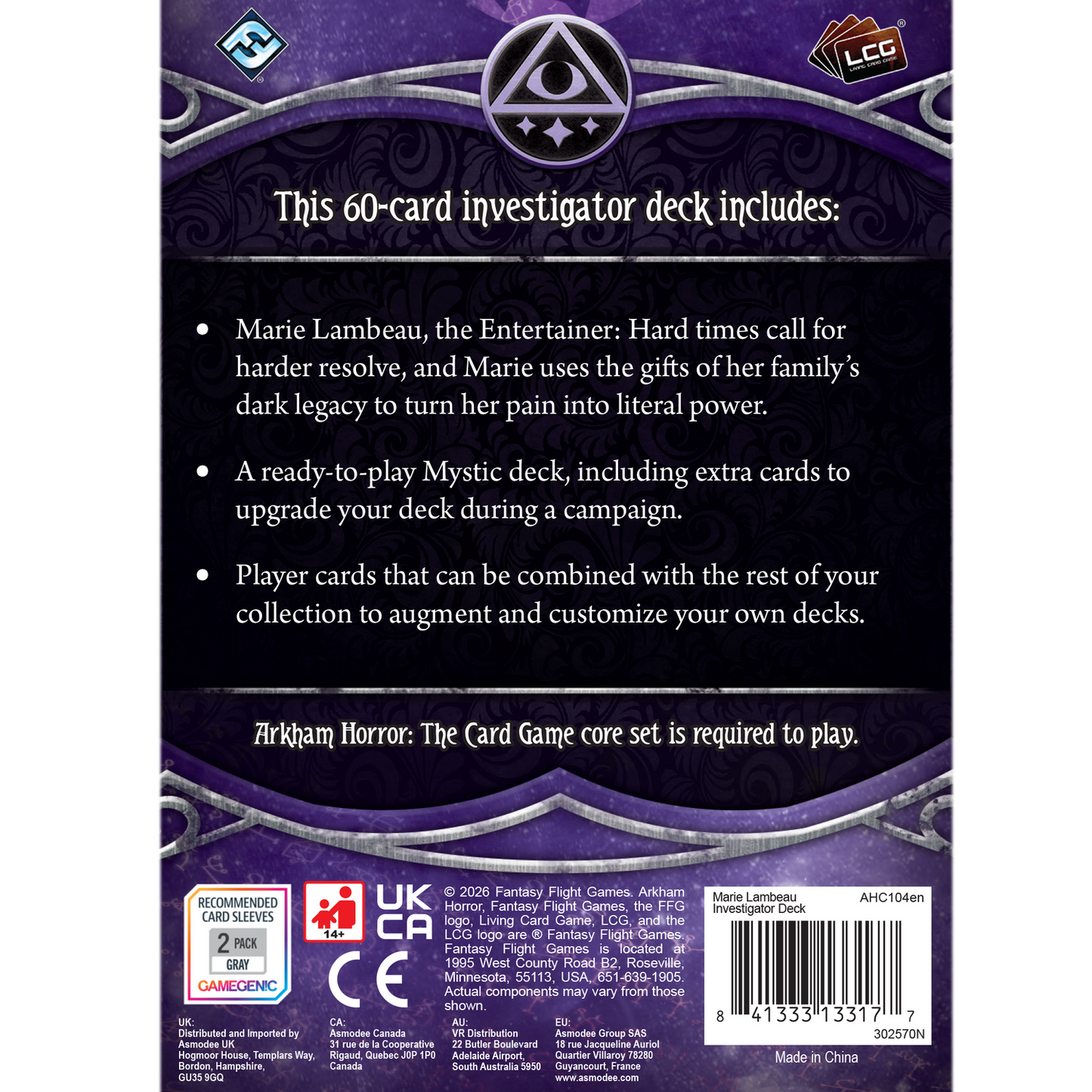 Arkham Horror: The Card Game - Marie Lambeau Investigator Deck