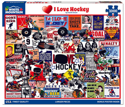 White Mountain Puzzles - I Love Hockey