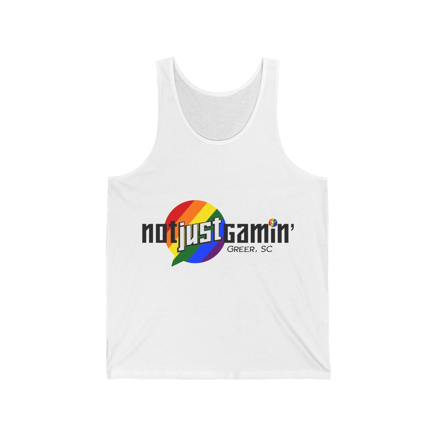 Not Just Gamin' Pride Unisex Jersey Tank