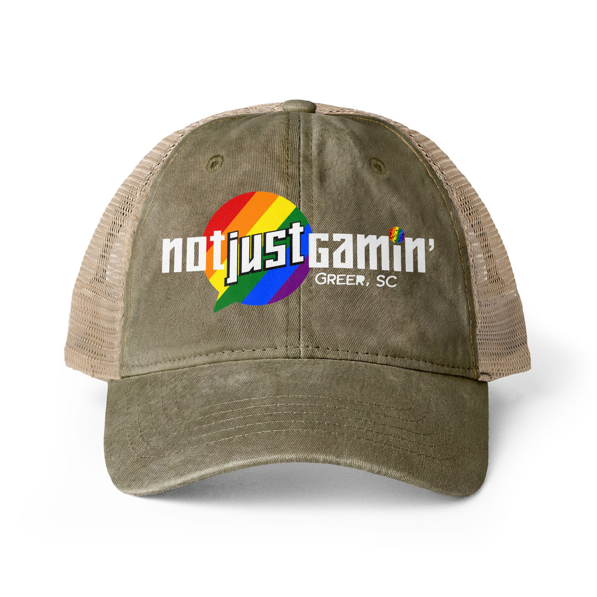 Not Just Gamin' Women's Pride Washed Mesh-Back Cap
