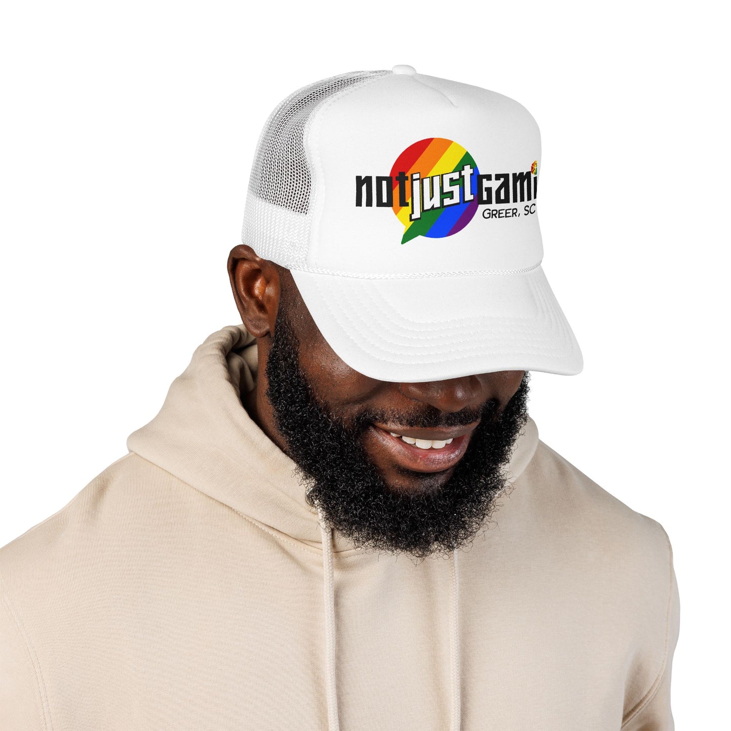 Not Just Gamin' Pride Foam Trucker Hat