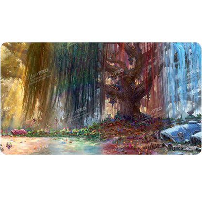 MTG - Playmat, Bloomburrow Season Lands: Three Tree City (Four Seasons) AR Enhanced