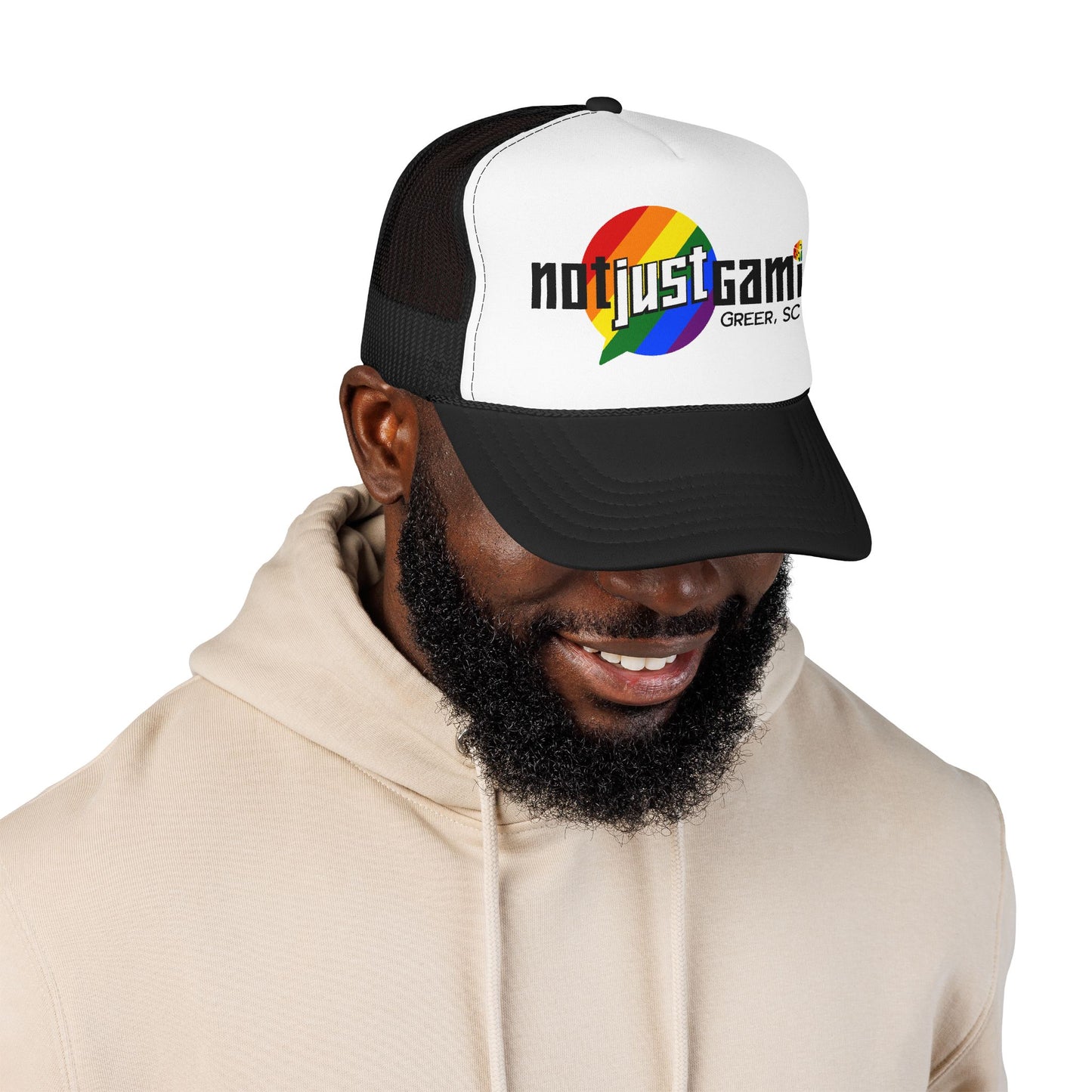 Not Just Gamin' Pride Foam Trucker Hat