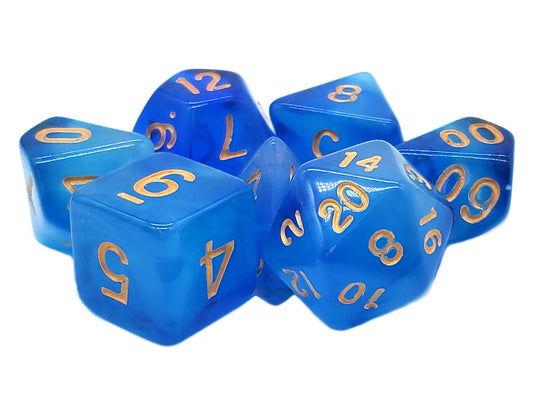 7 Piece DnD RPG Dice Set: Nebula - Blue