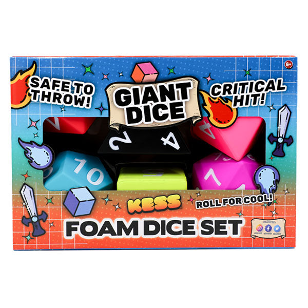 Foam Dice: Giant Dice- 6-Die Set- Solid Colors
