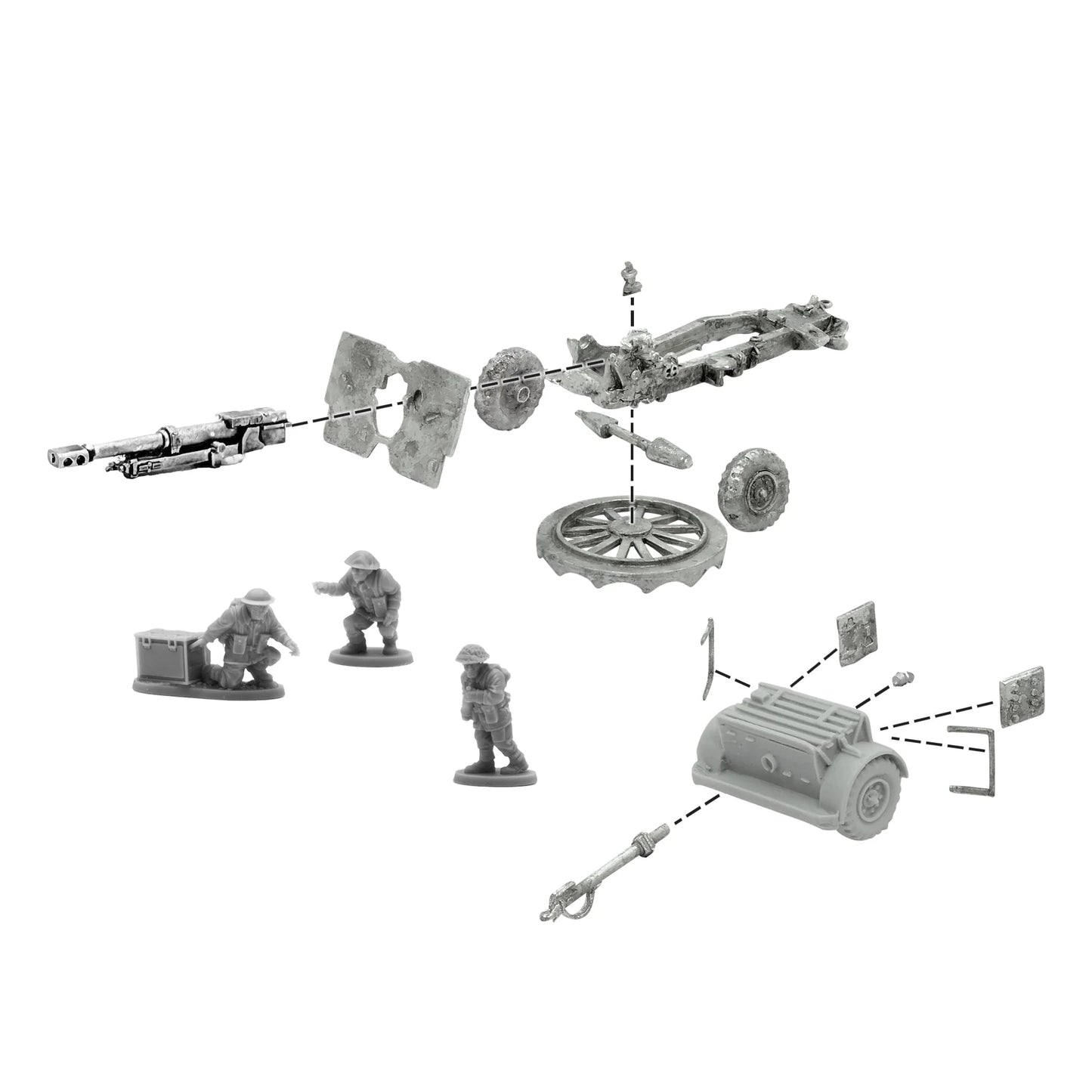 Bolt Action: 25-Pdr Light Howitzer with British Infantry (Winter) Crew