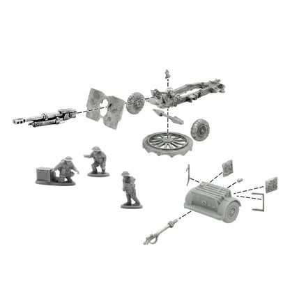 Bolt Action: 25-Pdr Light Howitzer with British Infantry (Winter) Crew