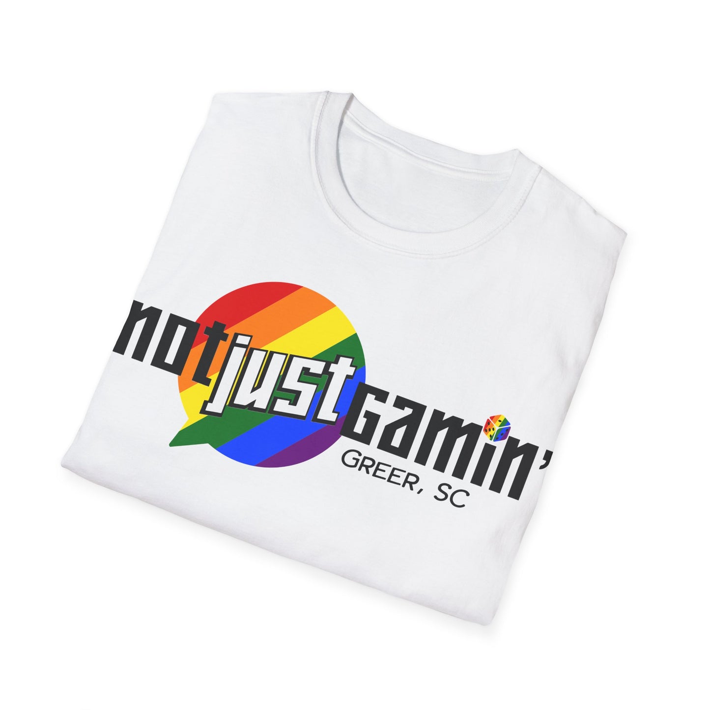 Not Just Gamin' Pride Unisex Softstyle T-Shirt