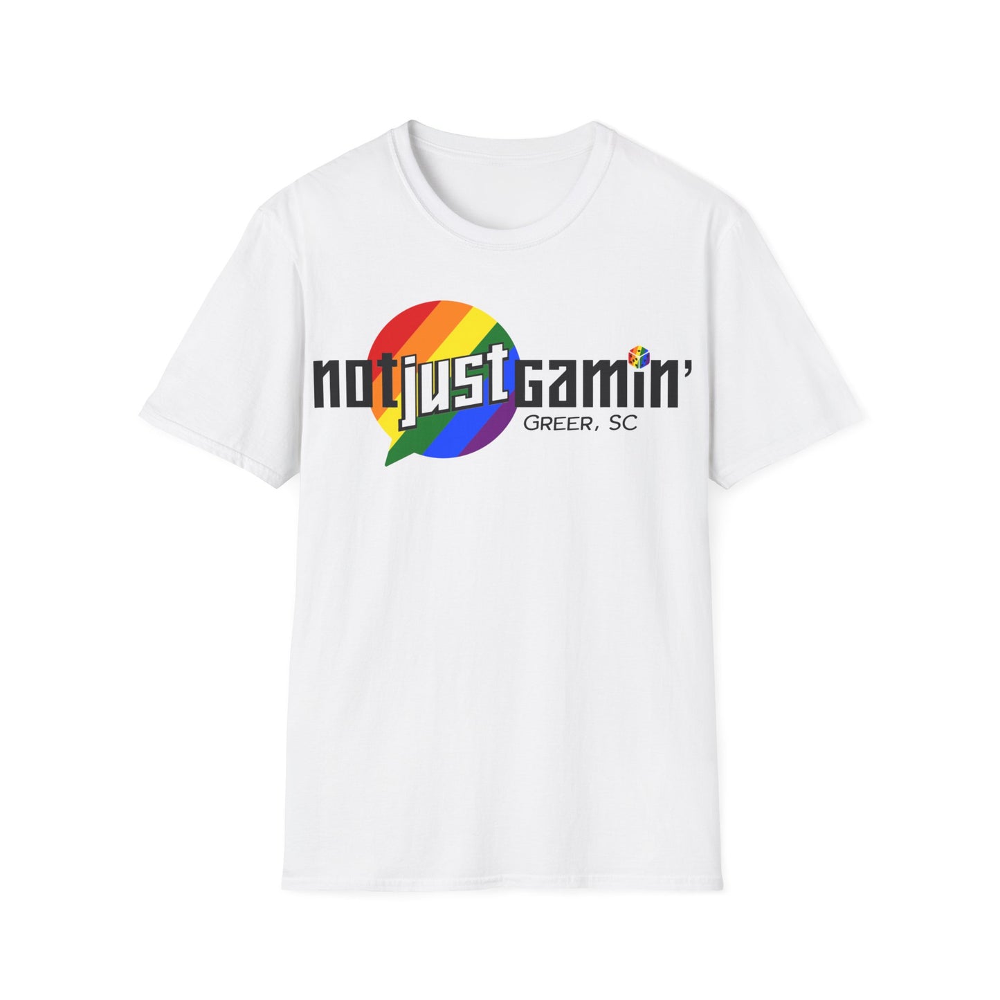 Not Just Gamin' Pride Unisex Softstyle T-Shirt