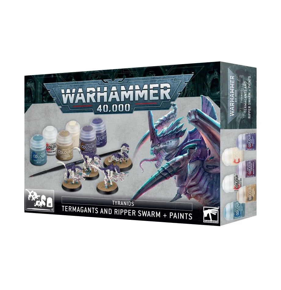 Warhammer 40K - Tyranids, Termagants and Ripper Swarm and Paint Set