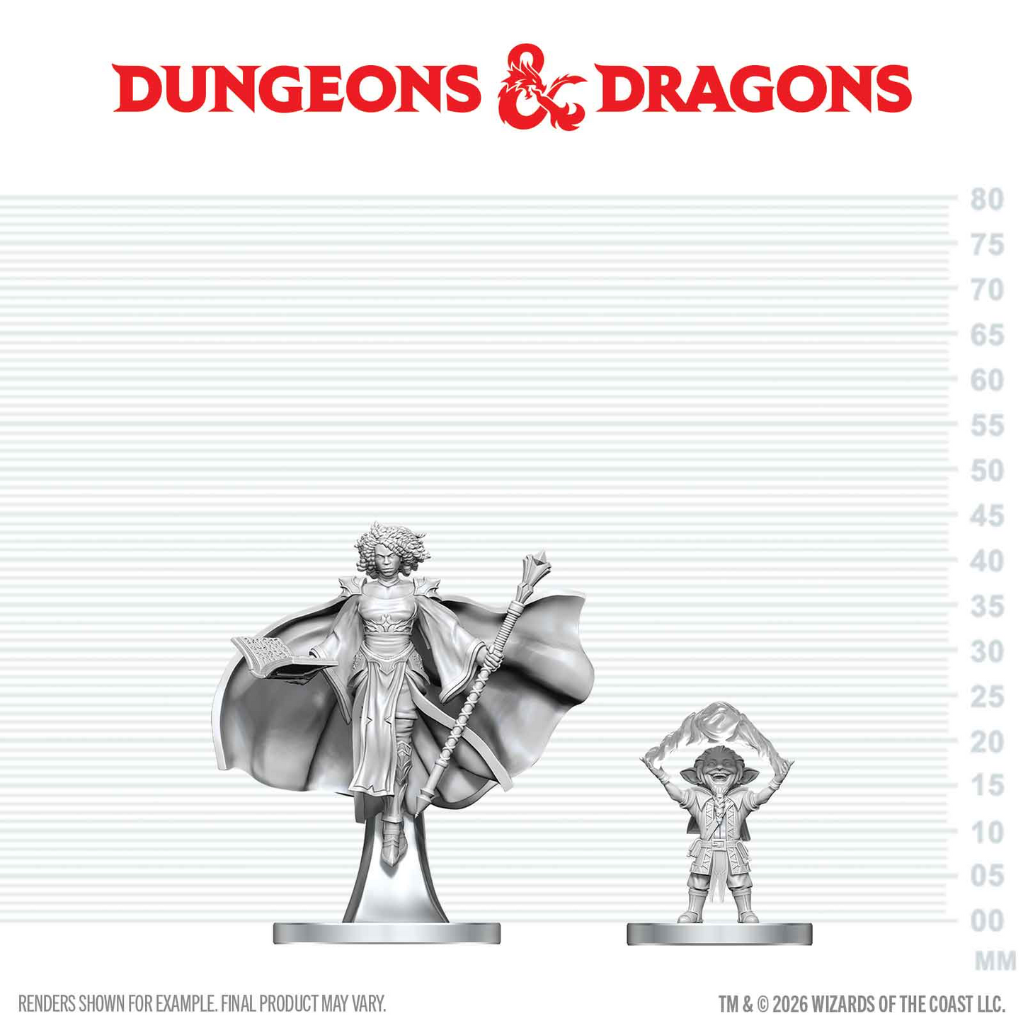 D&D Nolzur's Marvelous Miniatures: Gnome Warlock & Aasimar Wizard