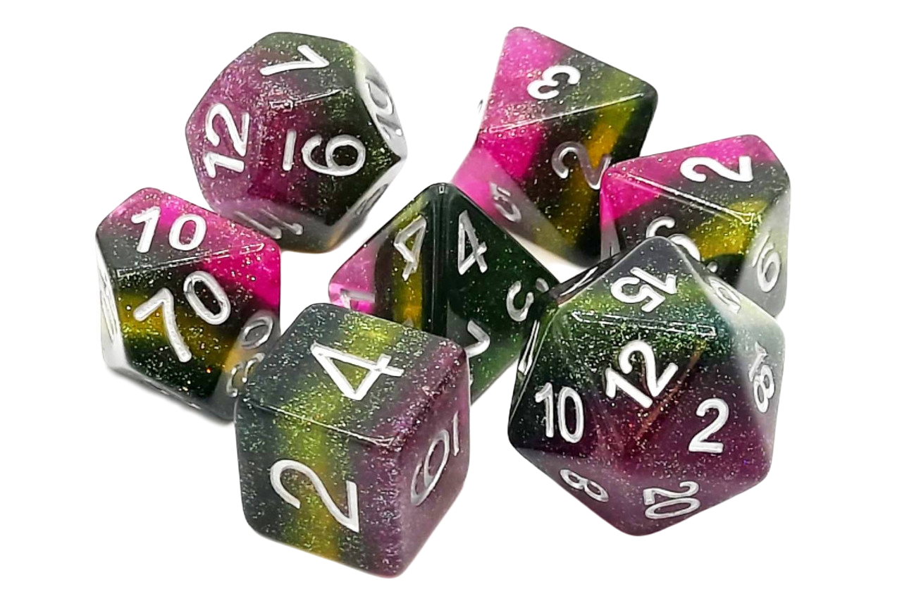 7 Piece DnD RPG Dice Set: Gradients - Grapevine