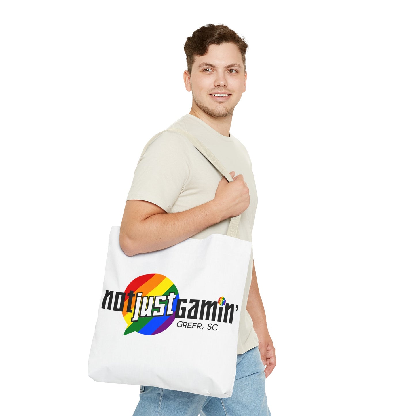 Not Just Gamin' Pride Tote Bags