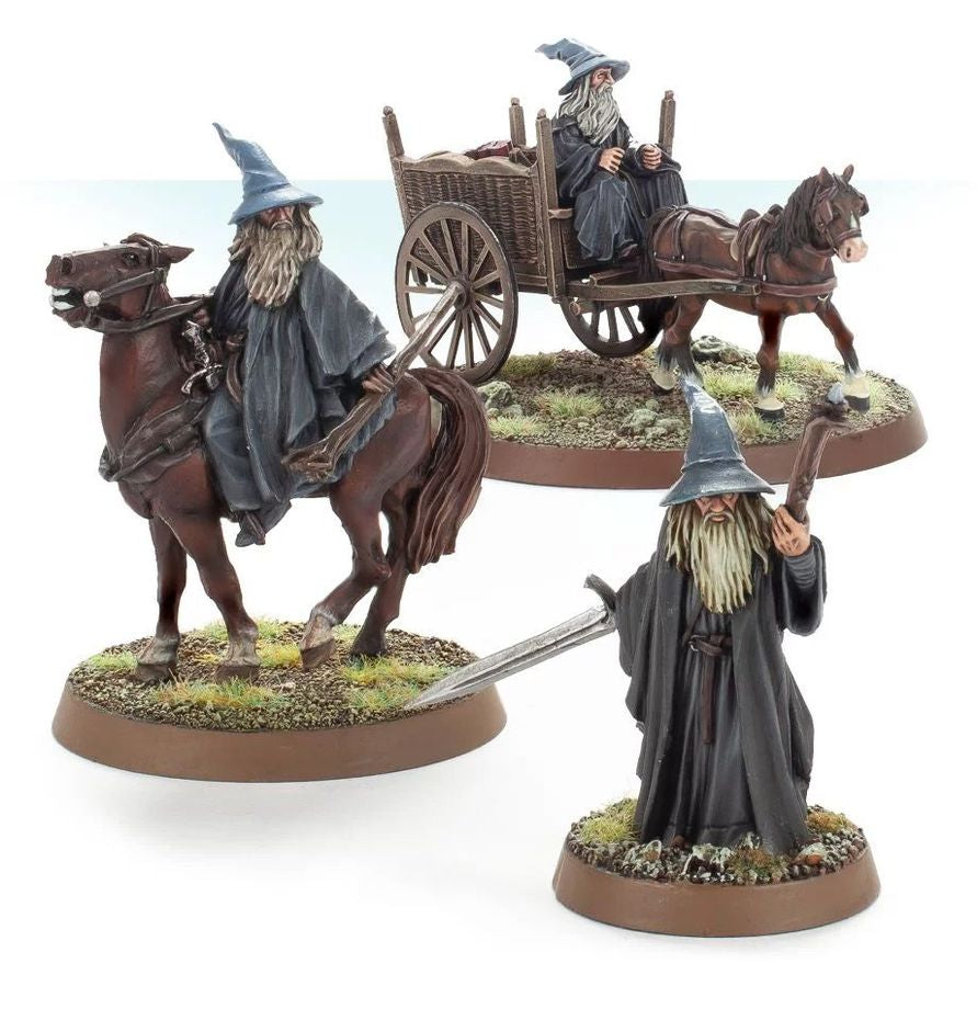 LOTR - Middle Earth, Gandalf the Grey Foot, Mounted and on Cart