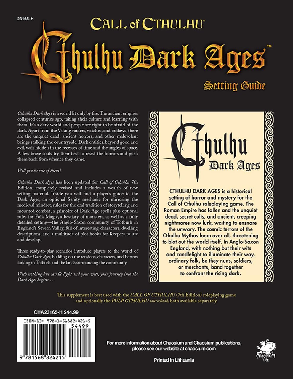 Call of Cthulhu, Cthulhu Dark Ages Setting Guide