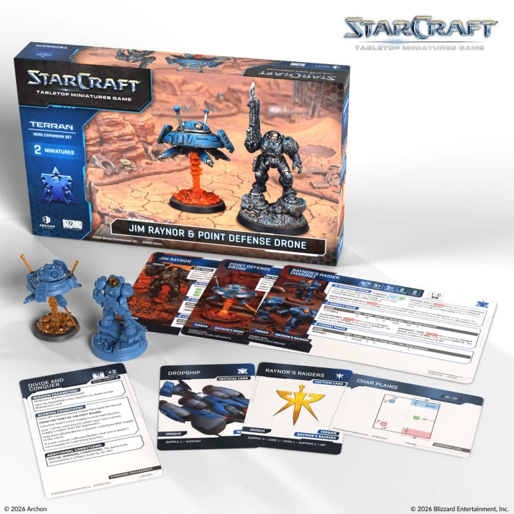 Starcraft Tabletop Miniatures Game: Terran - Jim Raynor & Point Defense Drone