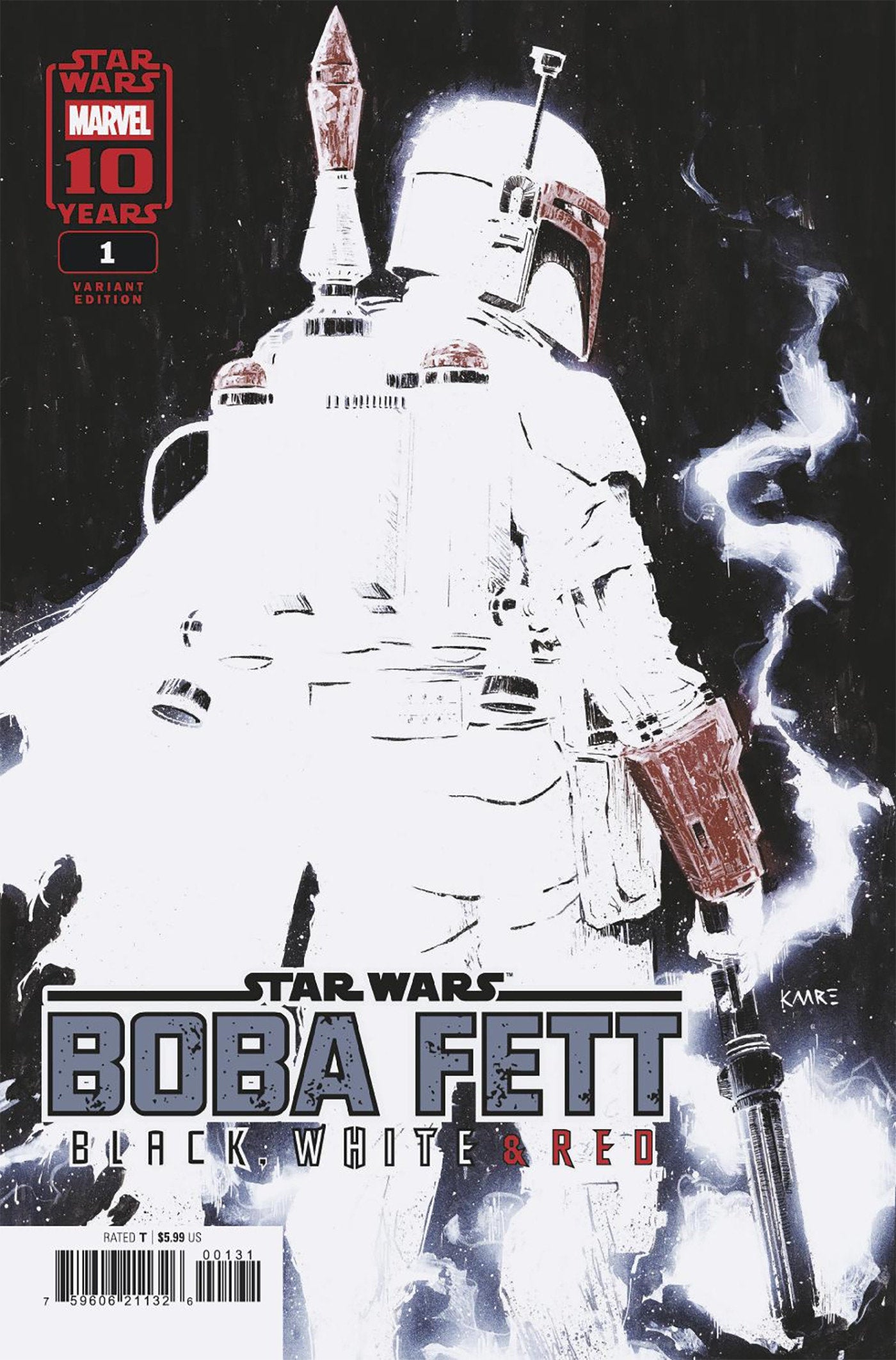 Star Wars: Boba Fett   Black, White & Red #1 Kaare Andrews Variant