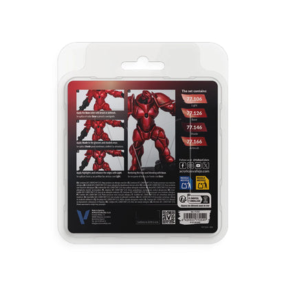 Vallejo True Metallic Metal Set: Ruby Red (4 Color Set)