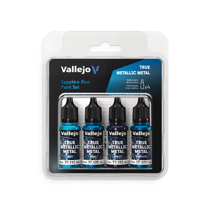 Vallejo True Metallic Metal Set: Sapphire Blue (4 Color Set)