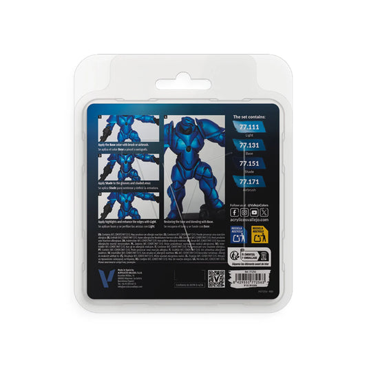 Vallejo True Metallic Metal Set: Sapphire Blue (4 Color Set)