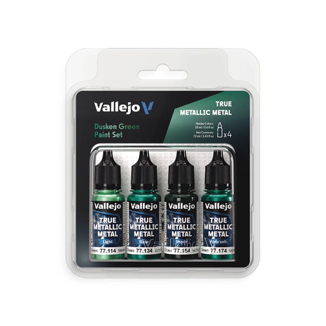 Vallejo True Metallic Metal Set: Dusken Green (4 Color Set)