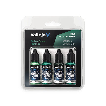 Vallejo True Metallic Metal Set: Dusken Green (4 Color Set)