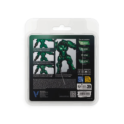 Vallejo True Metallic Metal Set: Dusken Green (4 Color Set)